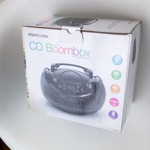 Memorex MP3221G Portable Black AM FM CD Boombox Radio *NEW* Boom Box
